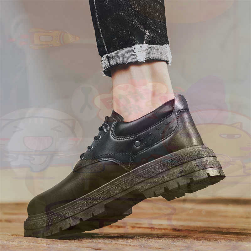 Office Tech Design - Dark Natural Leather Fashion Trainers Tennis