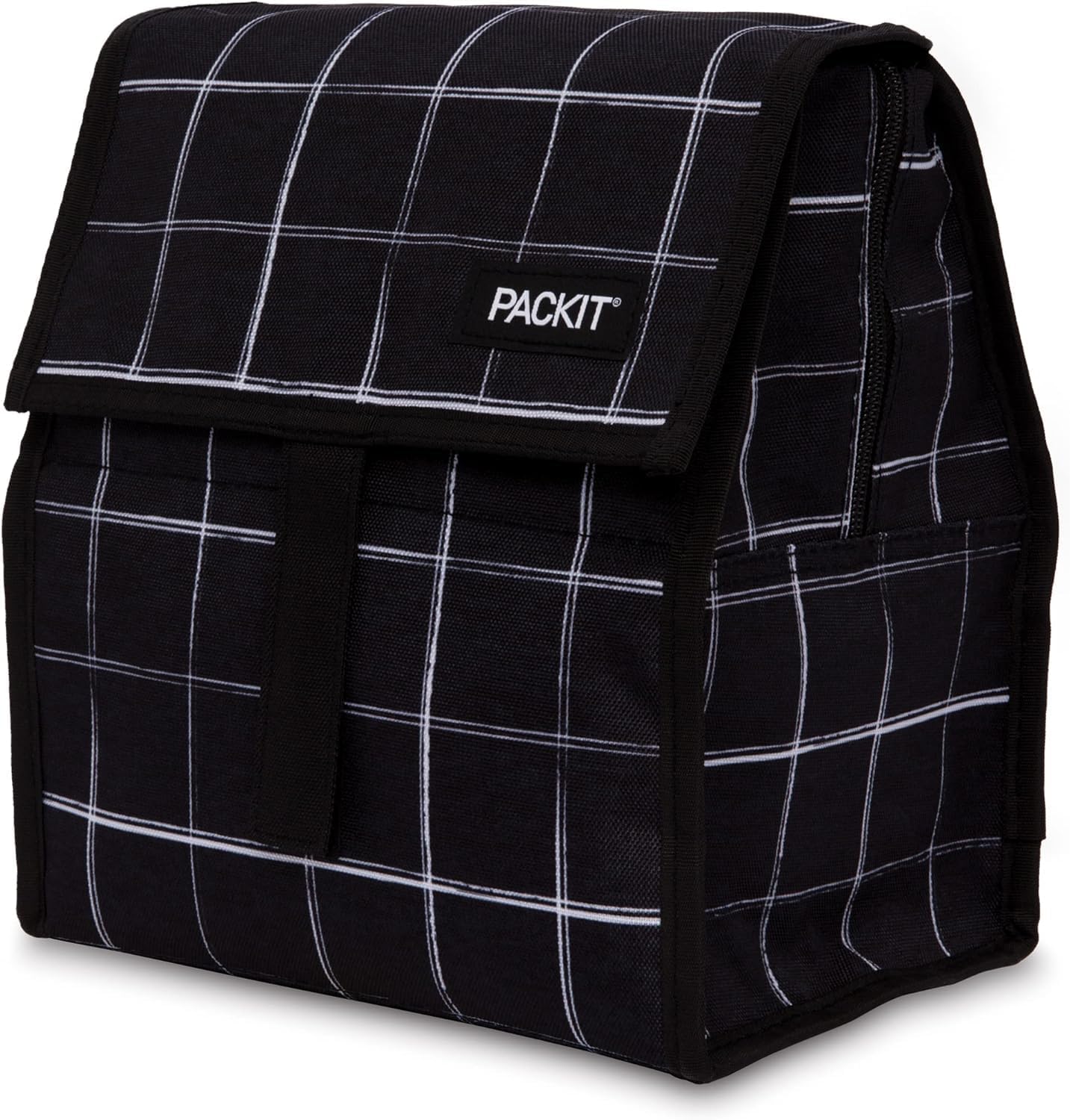 Office Tech Typing - PackIt® Freezable Lunch Bag Black Grid,ECOFREEZE®