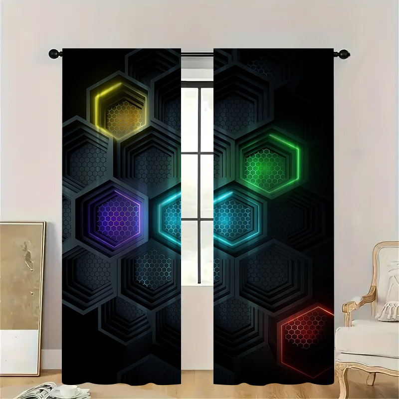 2pcs Modern Geometric Curtains - огляд і ціна Tech Office Youtube