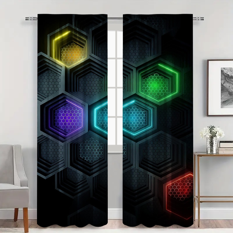 2pcs Modern Geometric Curtains - огляд і ціна Tech Office Youtube