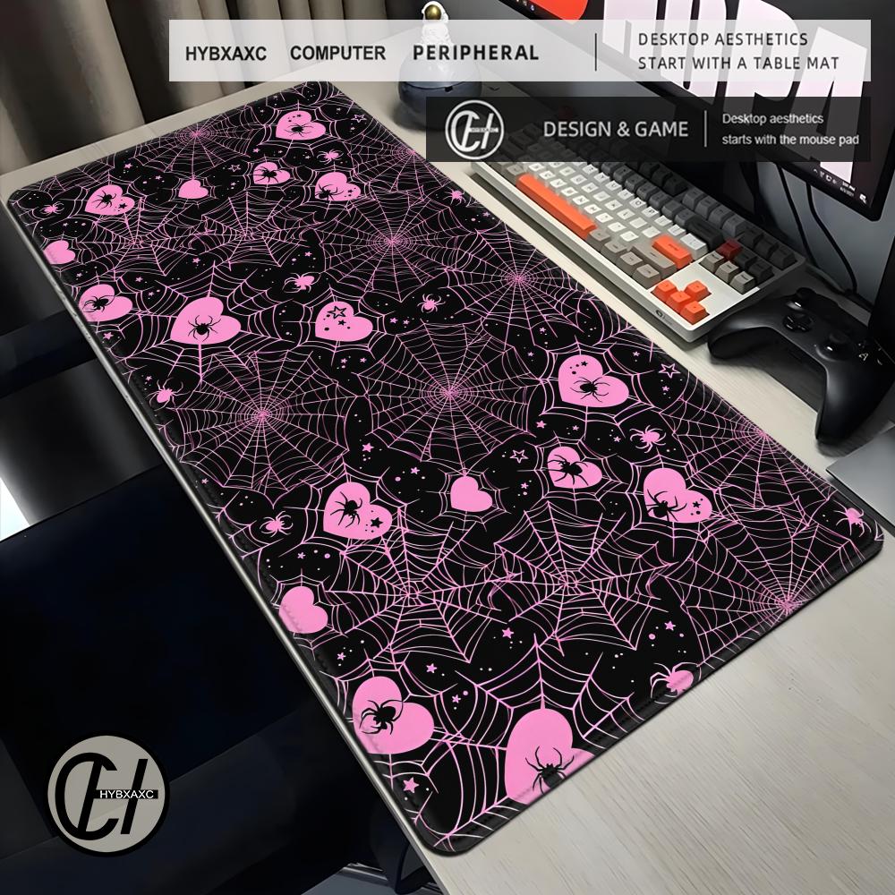 90x40 White or Pink Spiderweb  - огляд і ціна Office Desk Tech Accessories