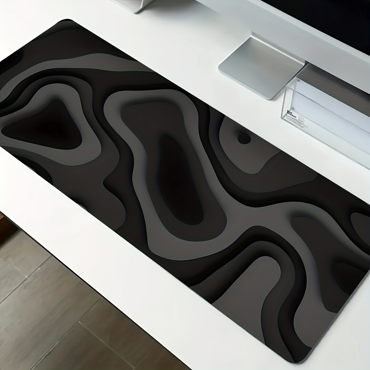 Black Gray Swirl Design Large  - огляд і ціна Office Desk Tech Accessories