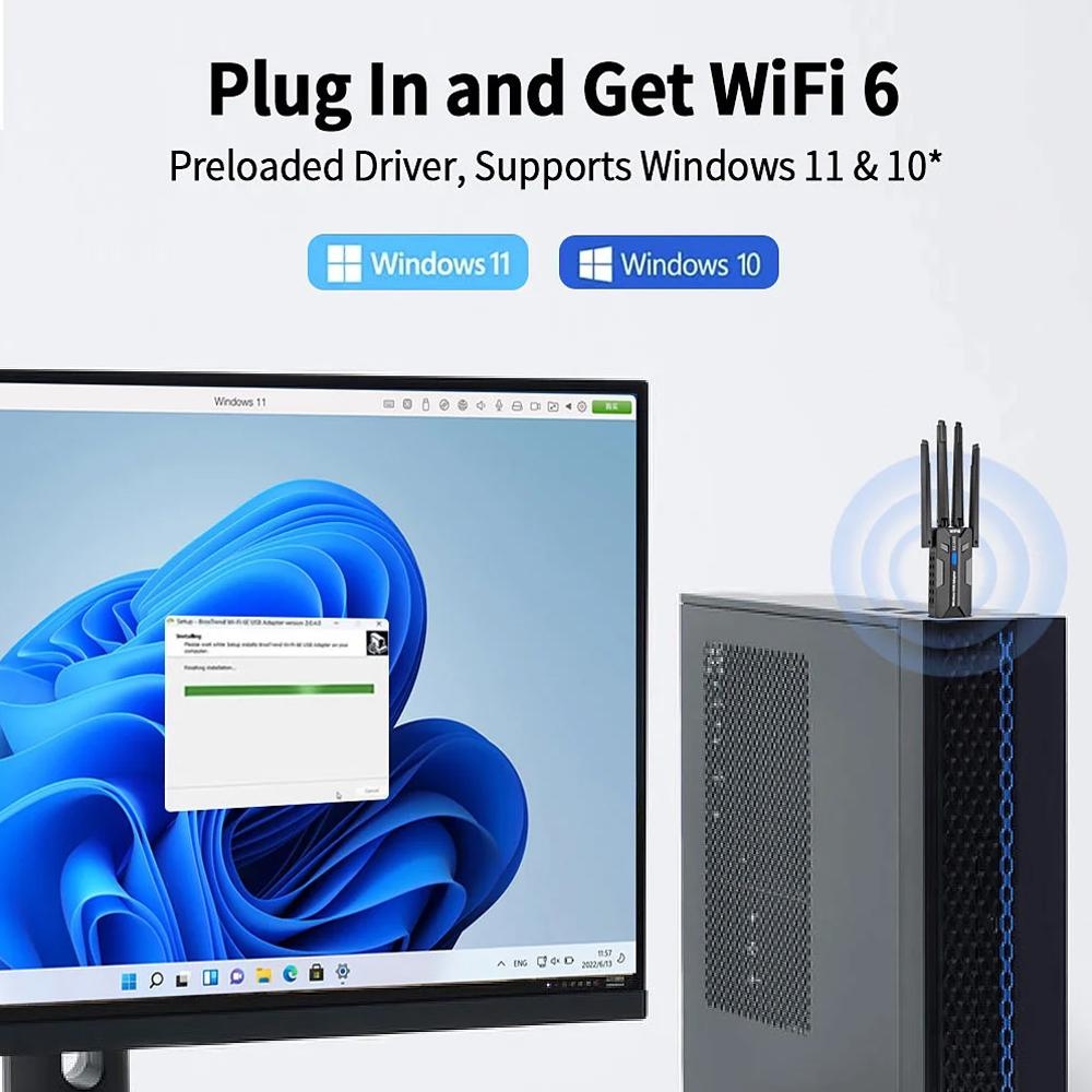 WiFi 6 USB 3 0 Adapter 1800 Mb - огляд і ціна Gigabit Network Card