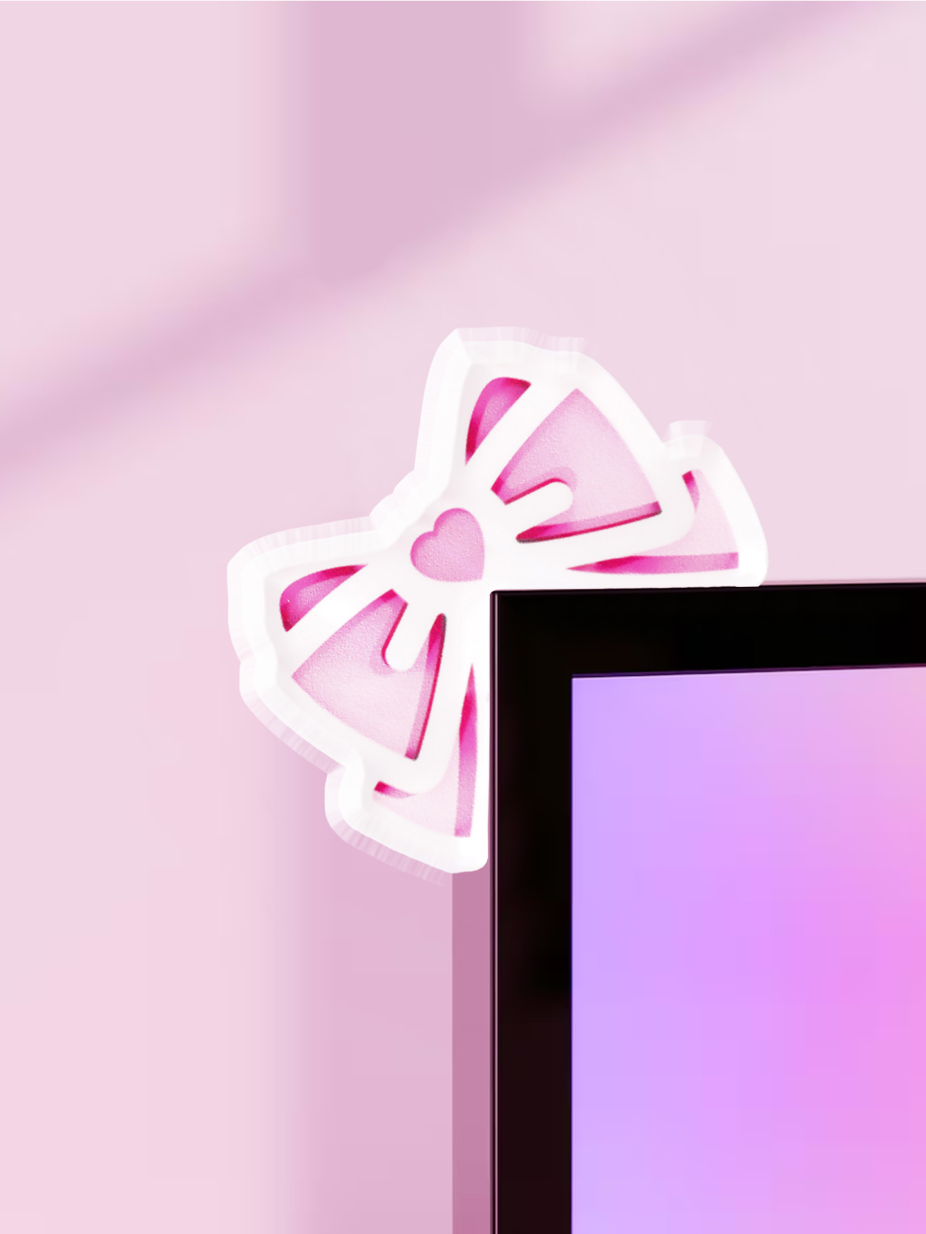 Kawaii Bow Monitor Decor Pink  - огляд і ціна Office Desk Tech Accessories