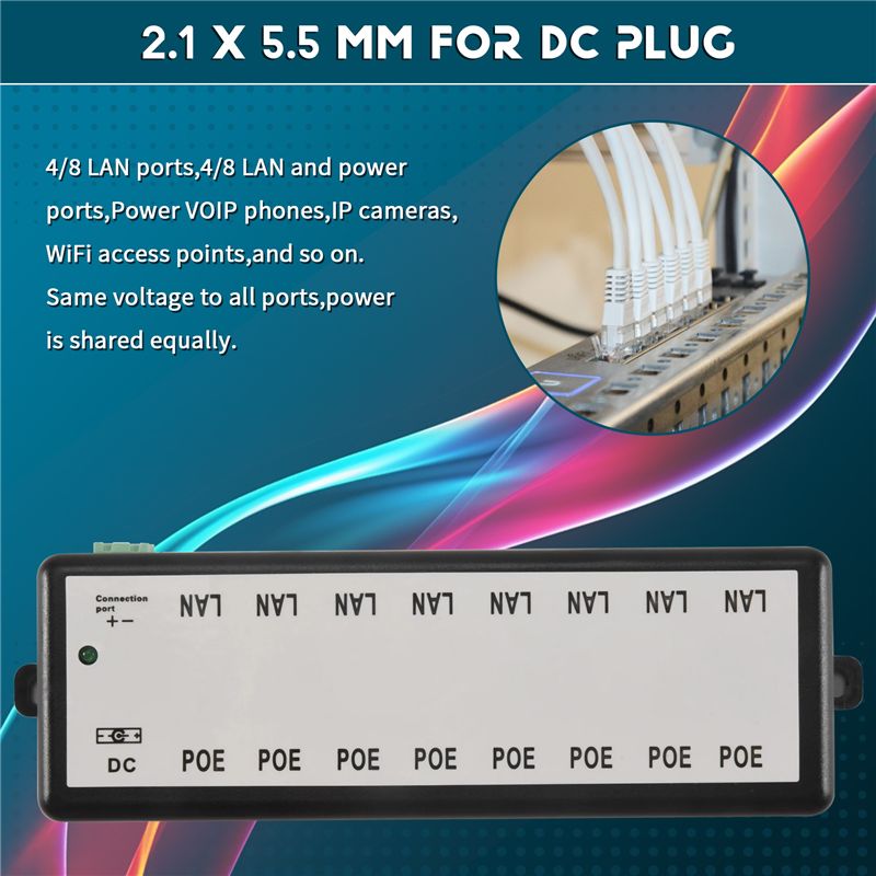 B03B-8 Ports Poe Injector Poe  - огляд і ціна Power Over Ethernet